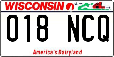 WI license plate 018NCQ