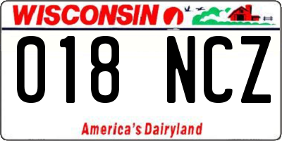 WI license plate 018NCZ