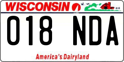 WI license plate 018NDA
