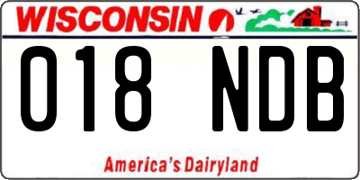 WI license plate 018NDB