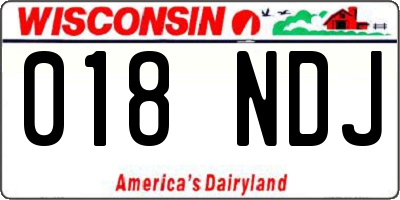 WI license plate 018NDJ