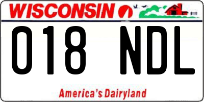 WI license plate 018NDL