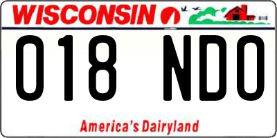 WI license plate 018NDO