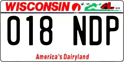 WI license plate 018NDP