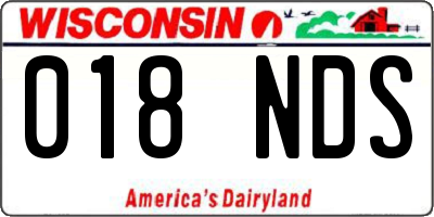 WI license plate 018NDS