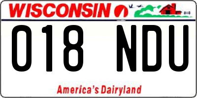WI license plate 018NDU