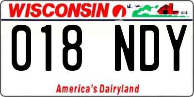 WI license plate 018NDY