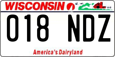 WI license plate 018NDZ