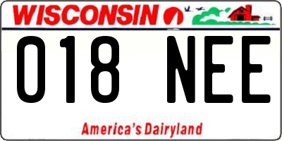WI license plate 018NEE