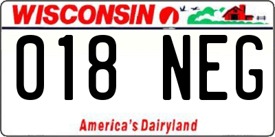 WI license plate 018NEG