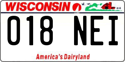 WI license plate 018NEI