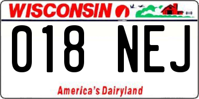 WI license plate 018NEJ