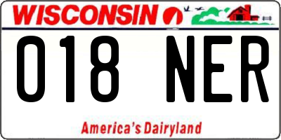 WI license plate 018NER