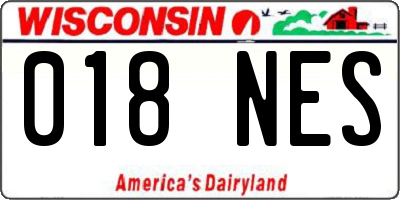 WI license plate 018NES