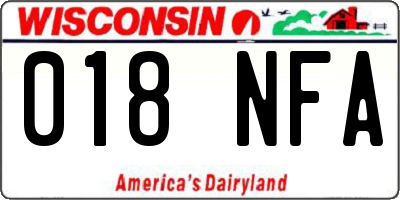 WI license plate 018NFA