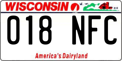 WI license plate 018NFC