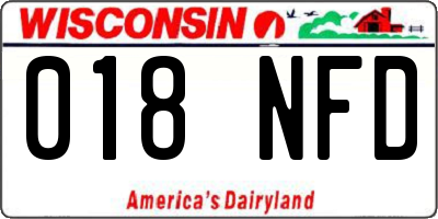 WI license plate 018NFD