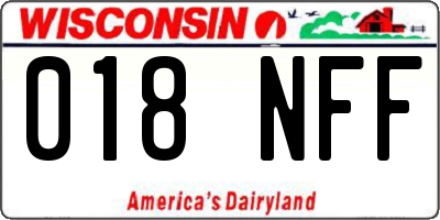 WI license plate 018NFF