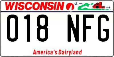 WI license plate 018NFG