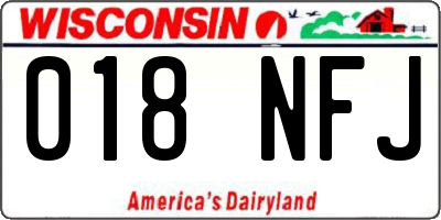 WI license plate 018NFJ