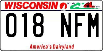 WI license plate 018NFM