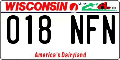 WI license plate 018NFN