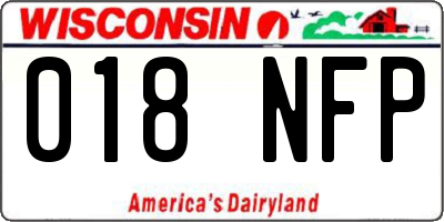 WI license plate 018NFP