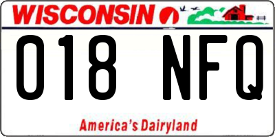 WI license plate 018NFQ