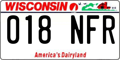WI license plate 018NFR