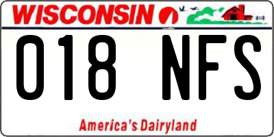 WI license plate 018NFS