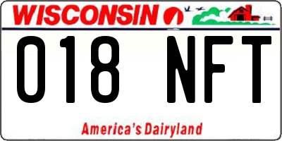 WI license plate 018NFT