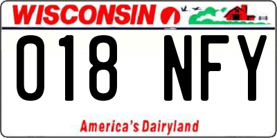 WI license plate 018NFY