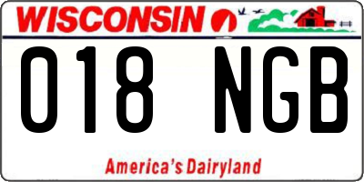 WI license plate 018NGB