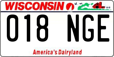 WI license plate 018NGE