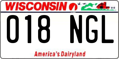 WI license plate 018NGL