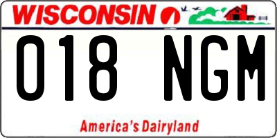 WI license plate 018NGM