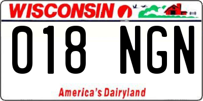 WI license plate 018NGN