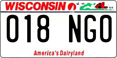 WI license plate 018NGO
