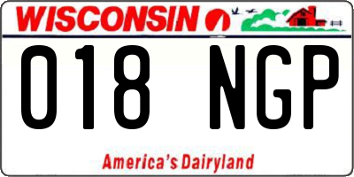 WI license plate 018NGP
