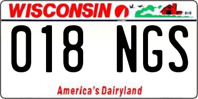 WI license plate 018NGS