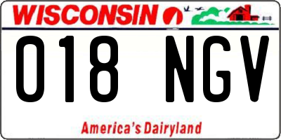 WI license plate 018NGV