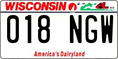 WI license plate 018NGW