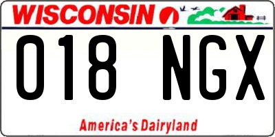WI license plate 018NGX