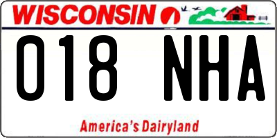WI license plate 018NHA