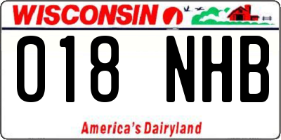 WI license plate 018NHB