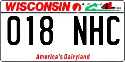 WI license plate 018NHC