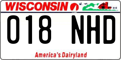 WI license plate 018NHD