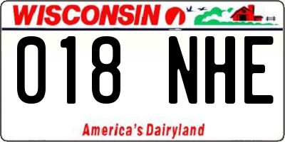 WI license plate 018NHE