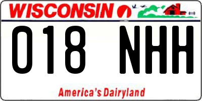 WI license plate 018NHH