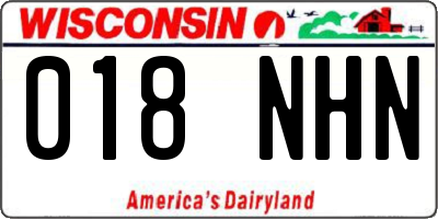 WI license plate 018NHN